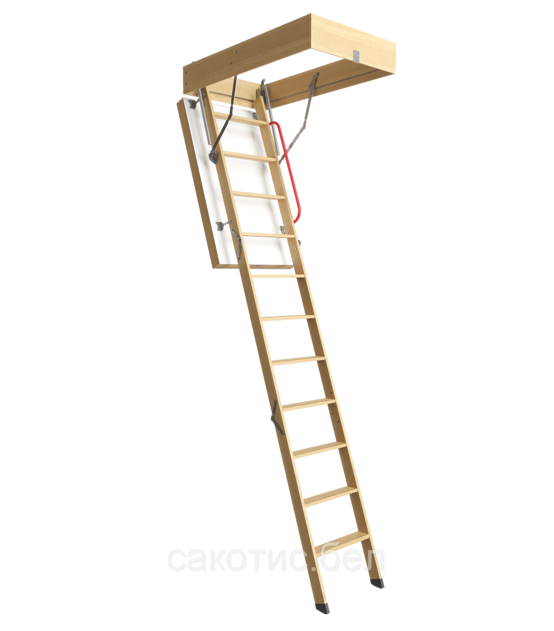 Лестница деревянная складная DÖCKE LUX 70х120х300 - фото 2 - id-p98945368
