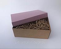 Коробка подарочная (размер 22*18*7) Горошек мелкий (розовый фон)