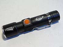 Фонарь HL-616-T6/YM-B35-TG Zoom, встроенный аккумулятор, зарядка от USB