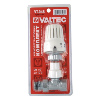 Клапан с термостатической головкой Valtec для радиаторов, прямой 1/2" - фото 1 - id-p99105044