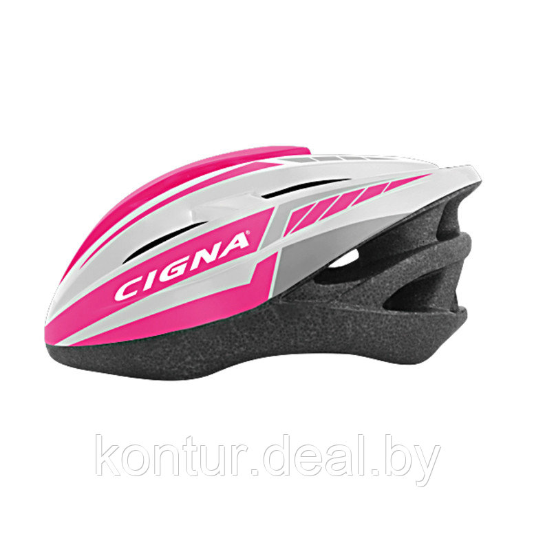 Велошлем Cigna WT-040 (чёрный/розовый/белый) - фото 2 - id-p99134175