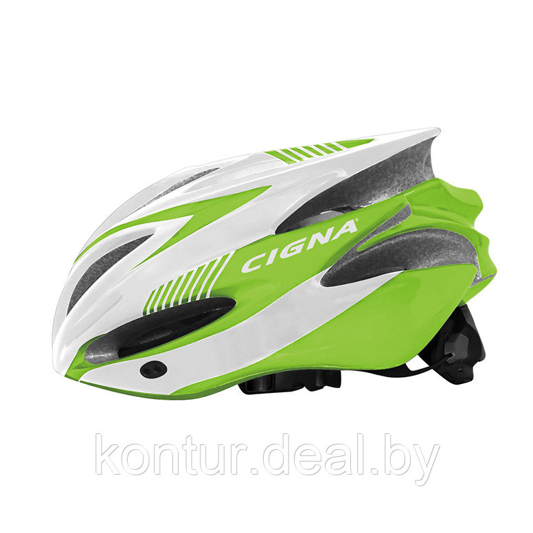 Велошлем Cigna WT-029 (серый/зелёный/белый) - фото 3 - id-p99134336
