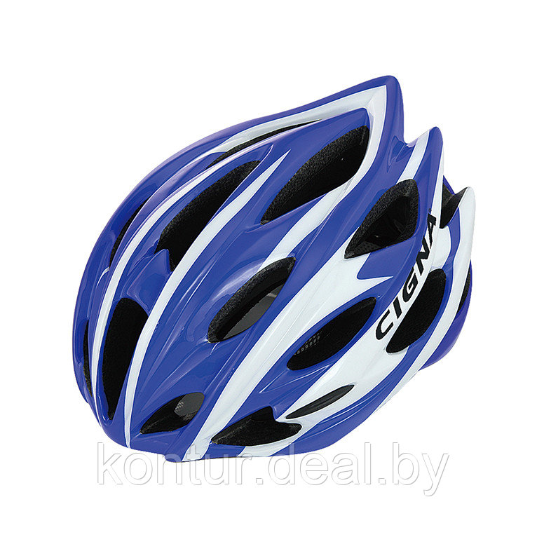 Велошлем Cigna WT-015 (чёрный/синий/белый) - фото 2 - id-p99134353