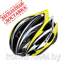 Велошлем Cigna WT-015 (чёрный/жёлтый/серебристый)