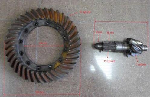Коническая пара LIUGONG ZL30 заднего моста 7:37 19зубьев - фото 1 - id-p99161102