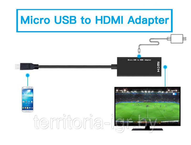 Переходник кабель MHL Micro USB - HDMI - фото 3 - id-p99161363