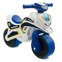 Детский мотоцикл-беговел (мотобайк) DOLONI 0139 музыкальный цвет бело-синий