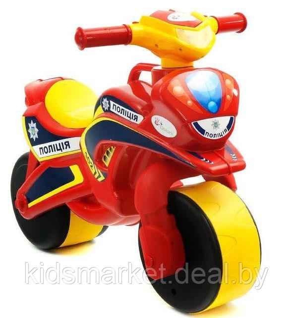 Детский мотоцикл-беговел (мотобайк) DOLONI 0139 музыкальный цвет бело-синий - фото 2 - id-p99172926