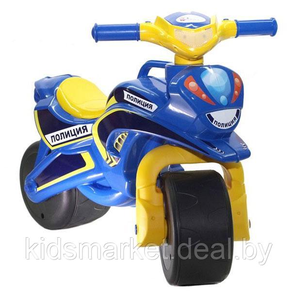 Детский мотоцикл-беговел (мотобайк) DOLONI 0139 музыкальный цвет сине-желтый - фото 1 - id-p99173141
