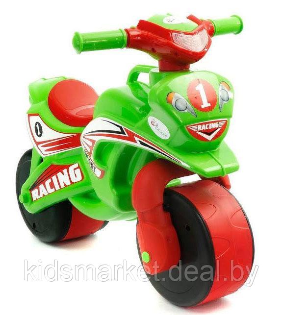 Детский мотоцикл-беговел (мотобайк) DOLONI 0139 музыкальный цвет зелено-голубой - фото 5 - id-p99176535