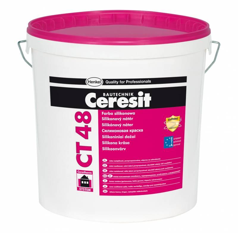 Ceresit CT48 Фасадная краска силиконовая, база, белая, 15 л. - фото 1 - id-p99177790