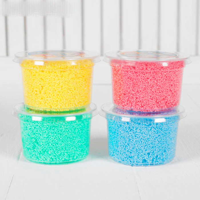 Набор шарикового мелкозернистого пластилина с блестками, 4 цвета, 500 мл - фото 2 - id-p99215706