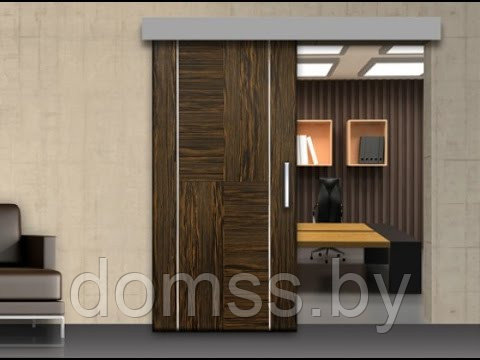 Откатная система 2м комплект: Ролики с доводчиком М3037, направляющие рельсы, ручка-купе - фото 8 - id-p99240253