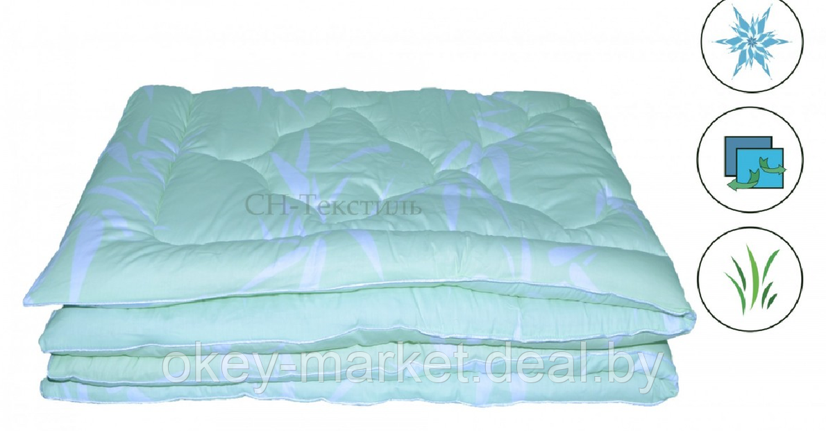 Одеяло Бамбук 140х205 классическое.Чехол сатин класса люкс, фото 2