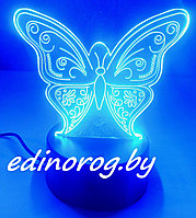 Светильник 3D Бабочка, 3 режима., фото 1