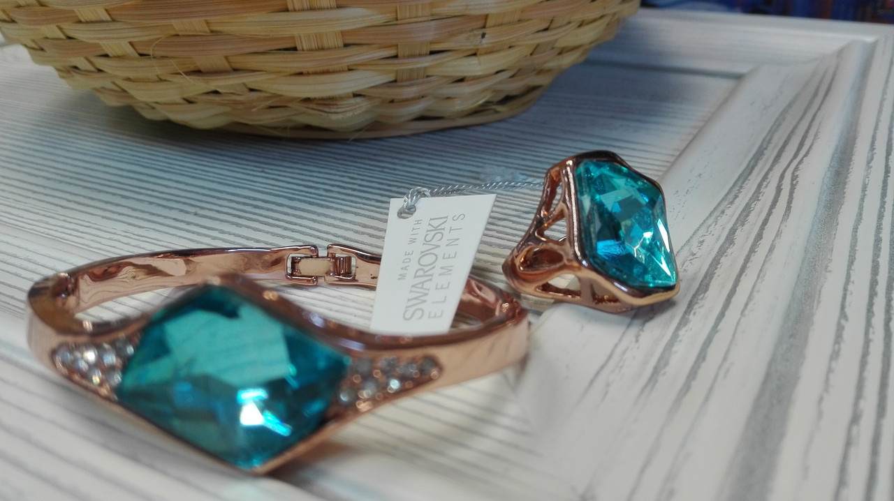 Набор браслет, кольцо с кристаллами Swarovski - фото 2 - id-p99301825