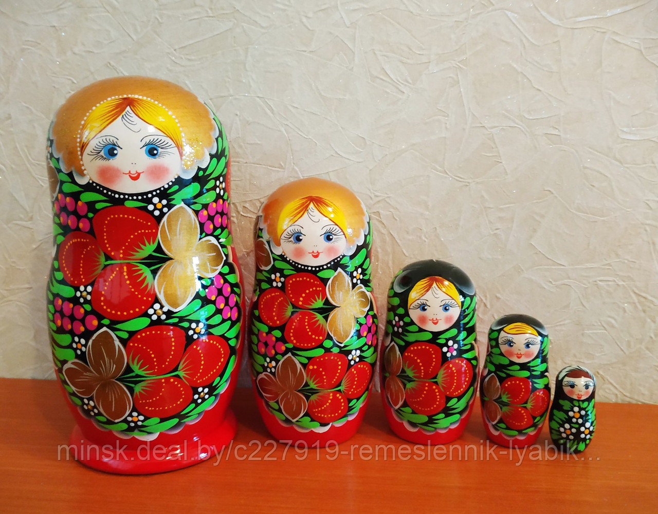 Матрёшка, ручной работы, на 5 частей!