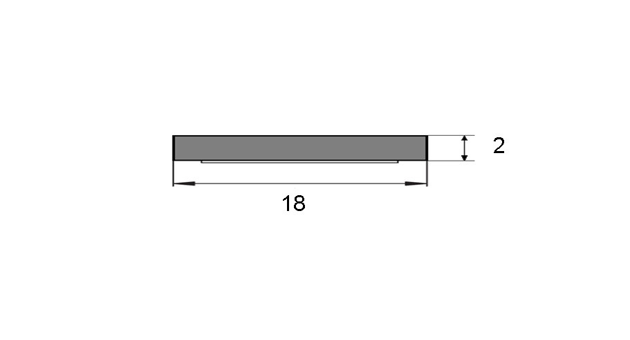 Уплотнитель прямоугольный профиль 18х2 мм черный 100 м.п. - фото 1 - id-p99302457