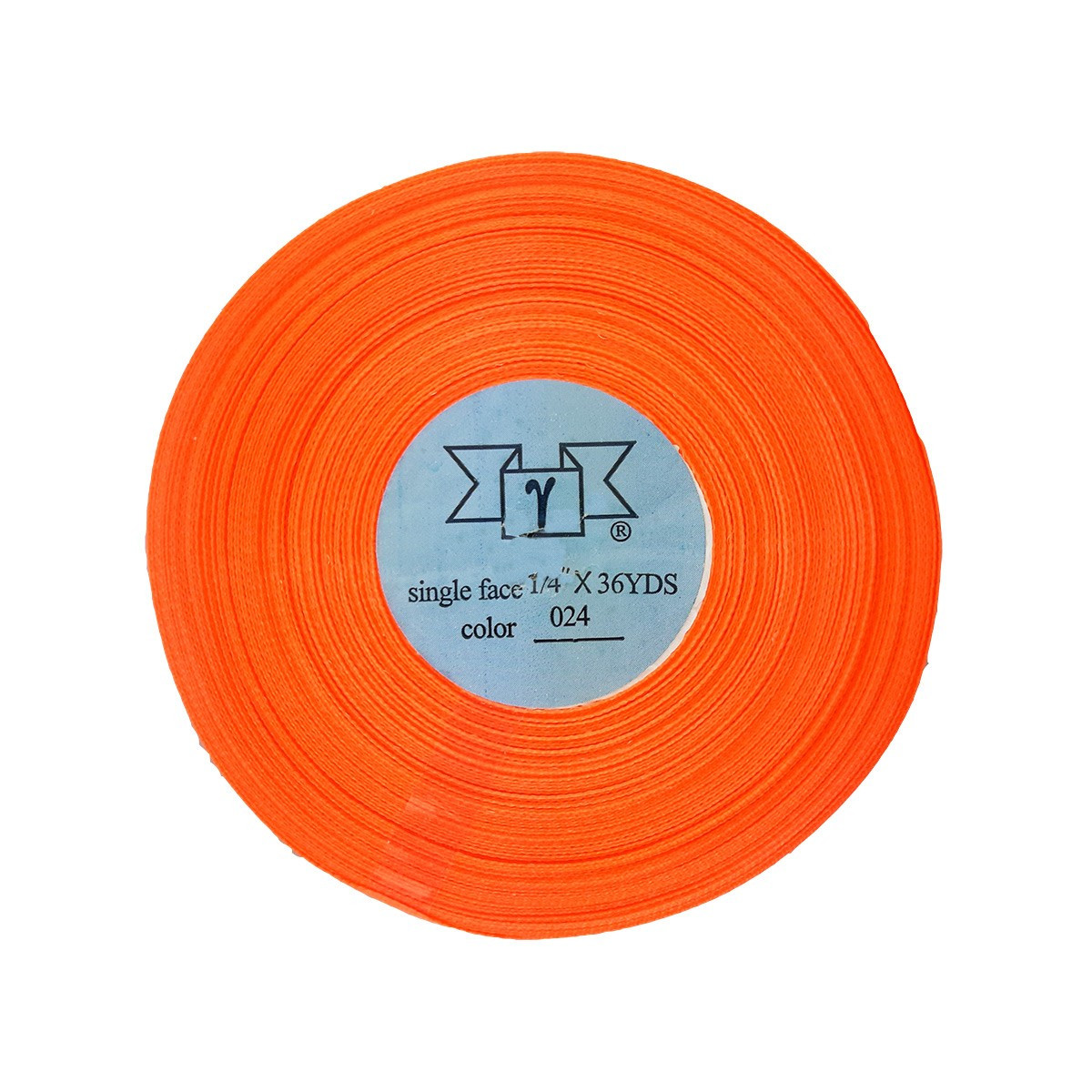 Лента атласная Неоновый оранжевый №024/023(Китай, 6 мм х 33 м) - фото 1 - id-p99259888