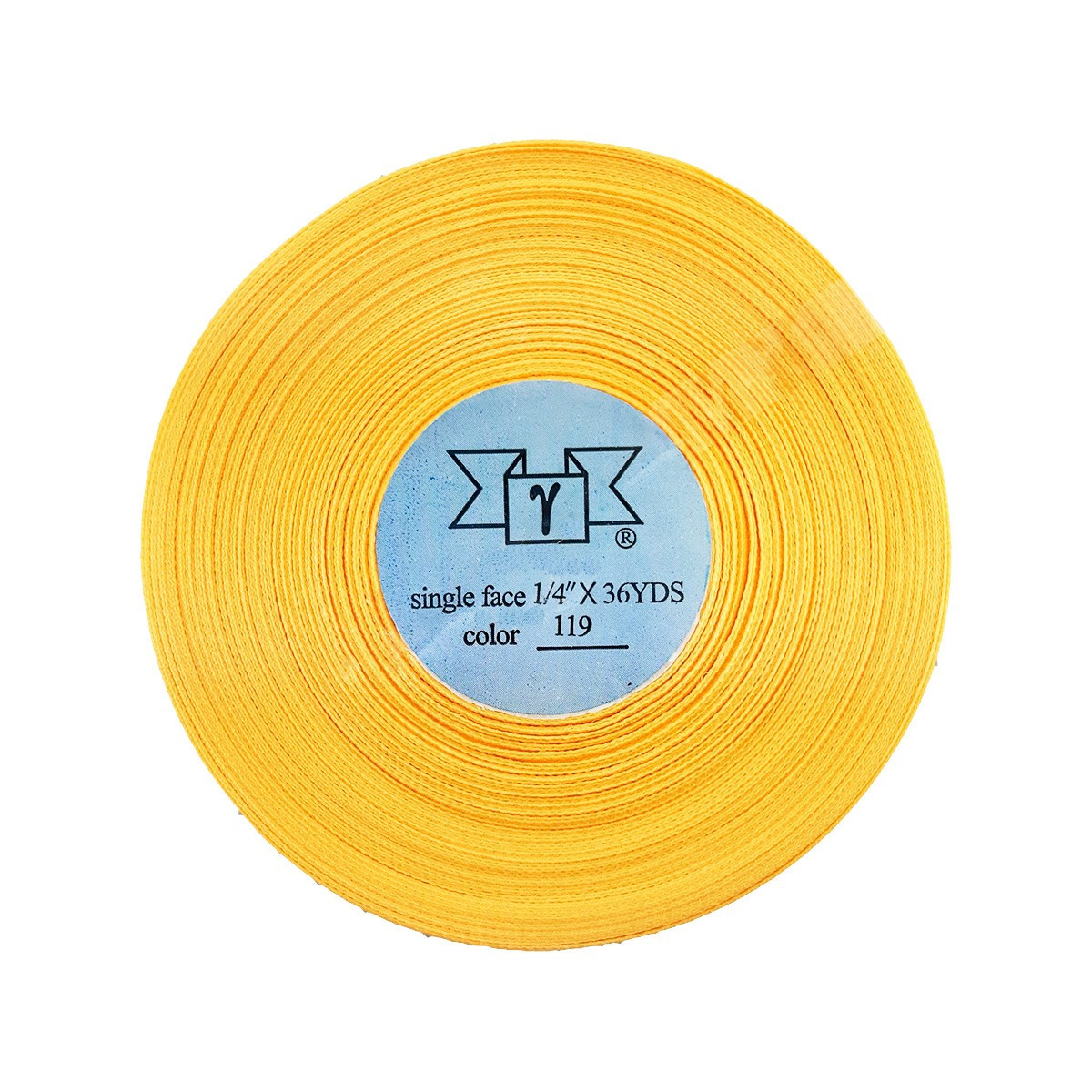 Лента атласная Светло-золотой №119 (Китай, 6 мм х 33 м)