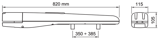 Размеры привода Nice TO4016P