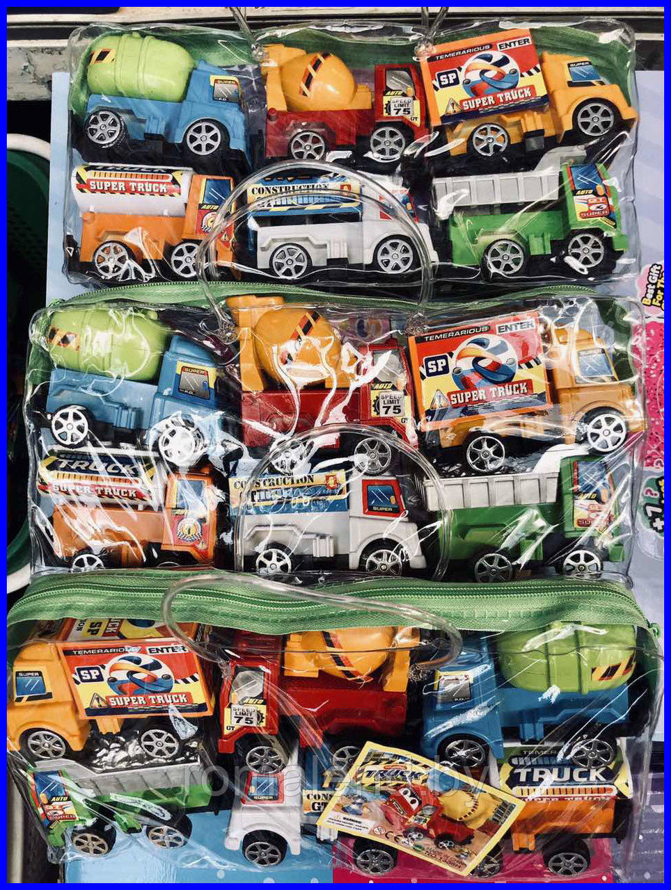 Набор детских грузовиков (строительная техника) в сумочке 6 штук - фото 1 - id-p99329549