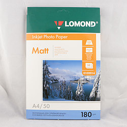 Фотобумага LOMOND матовая односторонняя A4 180/50л  (Цена с НДС)