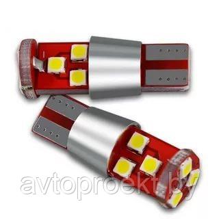 Автолампа светодиодная W5W 12v smd 9 led комплект