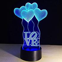 3D светильник I Love You, фото 3