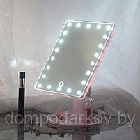 Зеркало с подсветкой для макияжа 21.5*16.5*2.5см, МИКС, фото 3