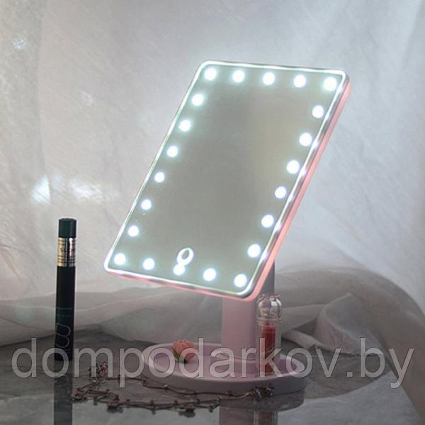 Зеркало с подсветкой для макияжа 21.5*16.5*2.5см, МИКС - фото 3 - id-p99338671