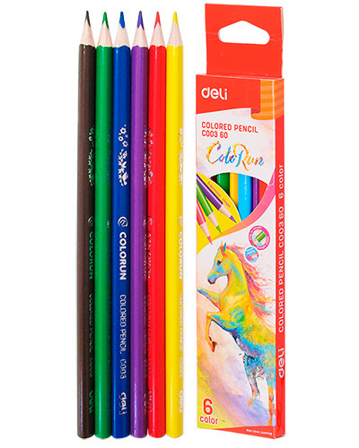 Карандаши цветные DELI Colorun 6 цв., трёхгранные (Цена с НДС)
