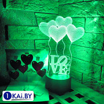 3D светильник I Love You, фото 3