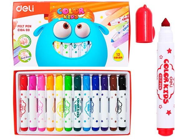 Фломастеры DELI 12 цветов COLOR KIDS (Цена с НДС)