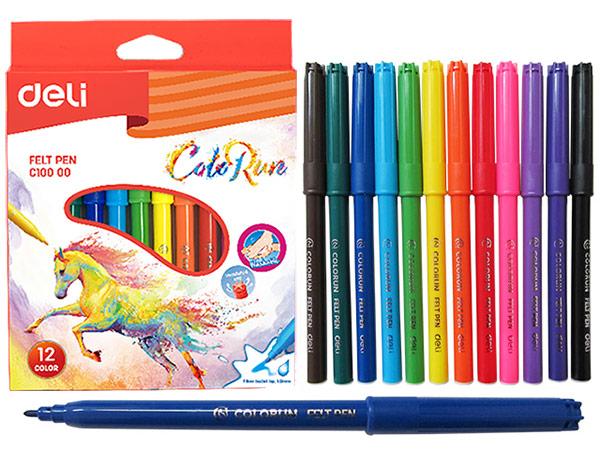 Фломастеры DELI 12 цветов (Цена с НДС)