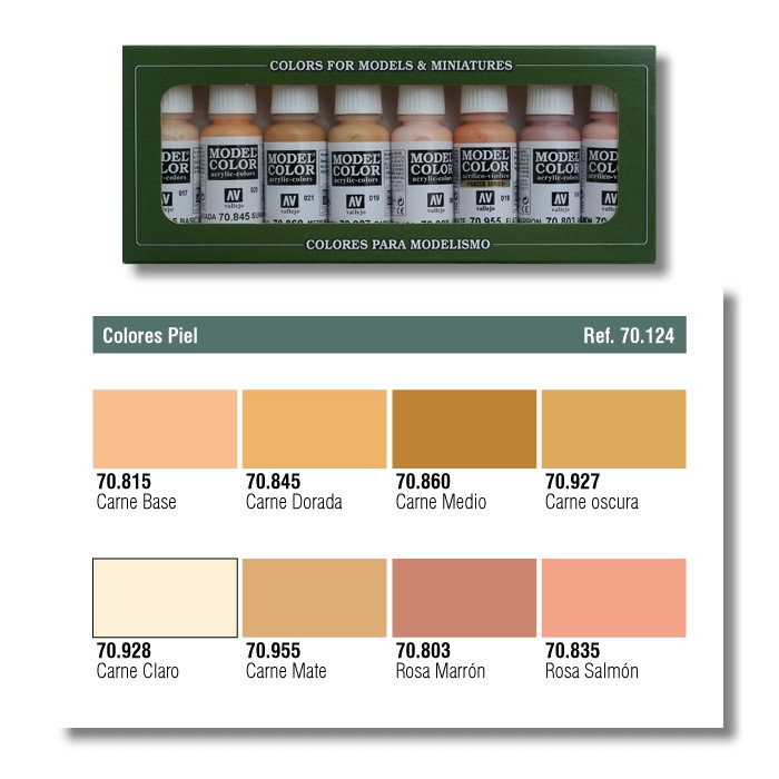 Набор VALLEJO Model Color FACE&SKIN TONES (8 цв.*17мл.) (арт.V-70124)