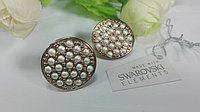 Круглые серьги c кристаллами Swarovski