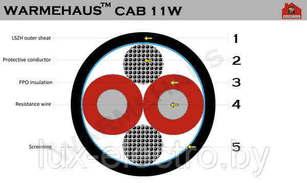 Warmehaus Cab 274 Вт / 13,7 м нагревательный кабель (теплый пол) - фото 3 - id-p5061552