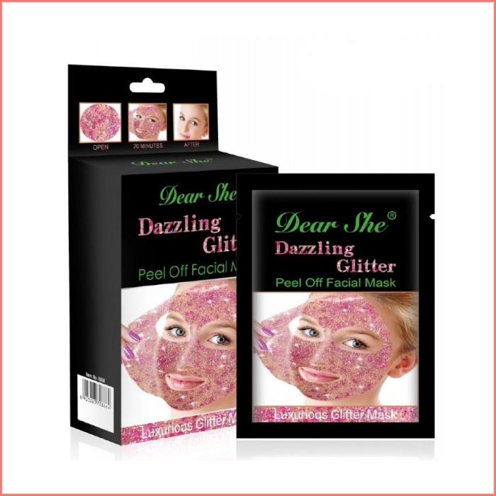 Маска - пленка для лица Dear She Dazzling Glitter, 18 гр. Розовое золото (скрабирует, очищает, смягчает)