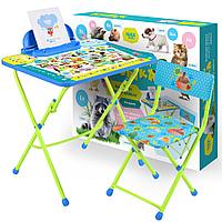 Набор детской мебели складной НИКА КУ2/ПА Пушистая азбука (пенал, стол с подножкой + мягкий стул с п
