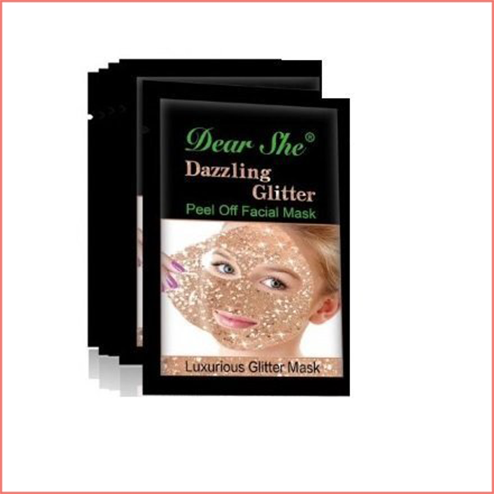 Маска - пленка для лица Dear She Dazzling Glitter, 18 гр. Золото (скрабирует, очищает, смягчает)