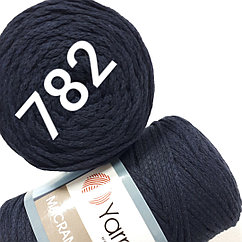 Пряжа Yarnart Macrame cotton 782 темно-синий Макраме Коттон