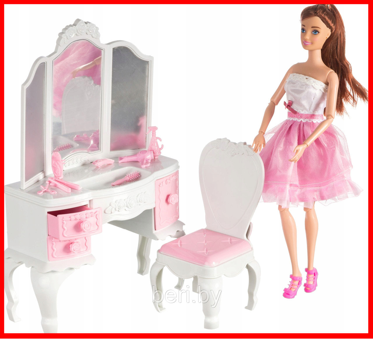 99050 Кукла Anlily 29 см с набором мебели "Трюмо", кукла на шарнирах - фото 2 - id-p99453347