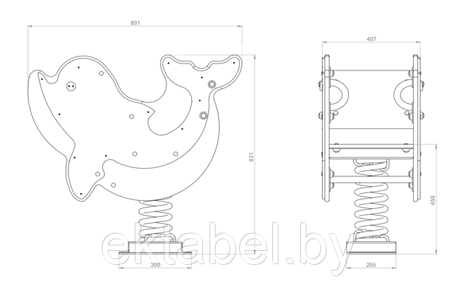 EDIO-109 Качалка "Дельфин", фото 2