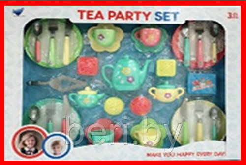 HY-686C Набор детской посудки "Чайная вечеринка", 33 предмета