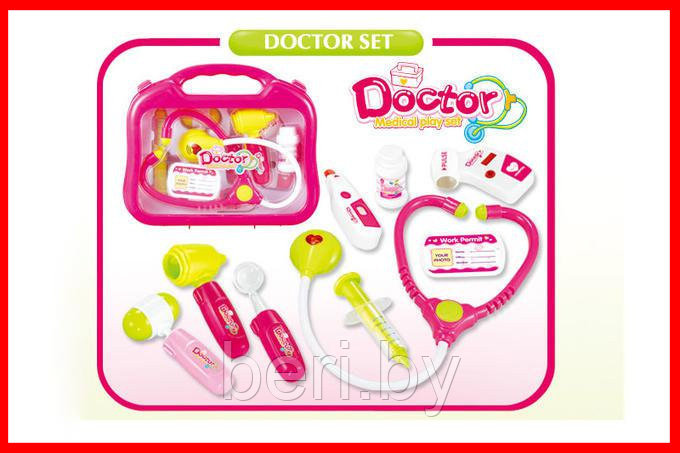 660-53 Набор доктора "Доктор", аптечка в чемоданчике, 9 предметов, свет+звук