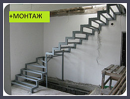 Лестница на металлокаркасе, каркас лестницы модель 22