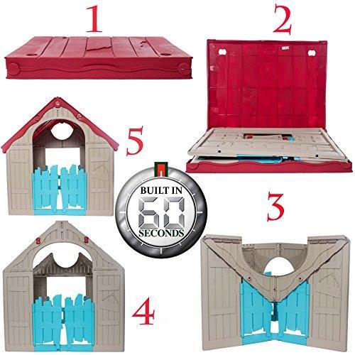 Детский Игровой Домик Keter - Foldable Play House, беж/красный - фото 3 - id-p99511083