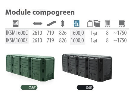 Компостер Module Compogreen 1600 л, черный - фото 5 - id-p99511194