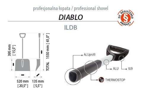 ILDB-R444 Shovel DIABLO - red лопата Дьябло красная - фото 4 - id-p99511207